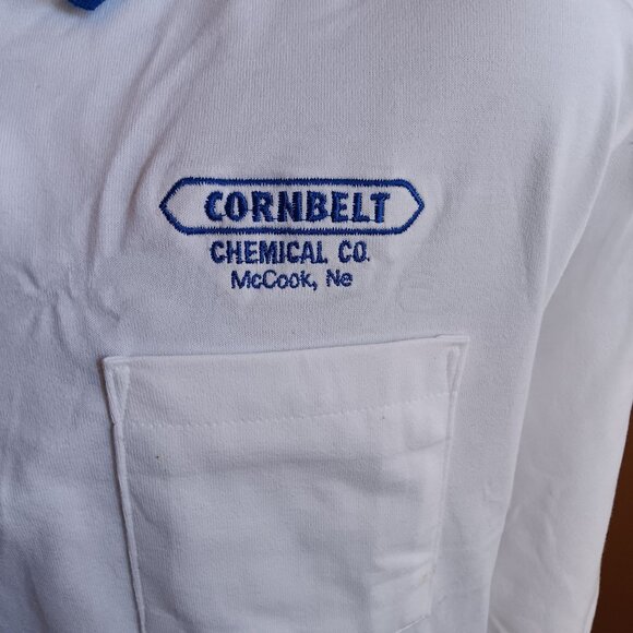 Vintage Mens Polo Shirt NEW XL 80's KING LOUI NEBRASKA AG knit Golf/Polo/Tennis - Picture 2 of 7